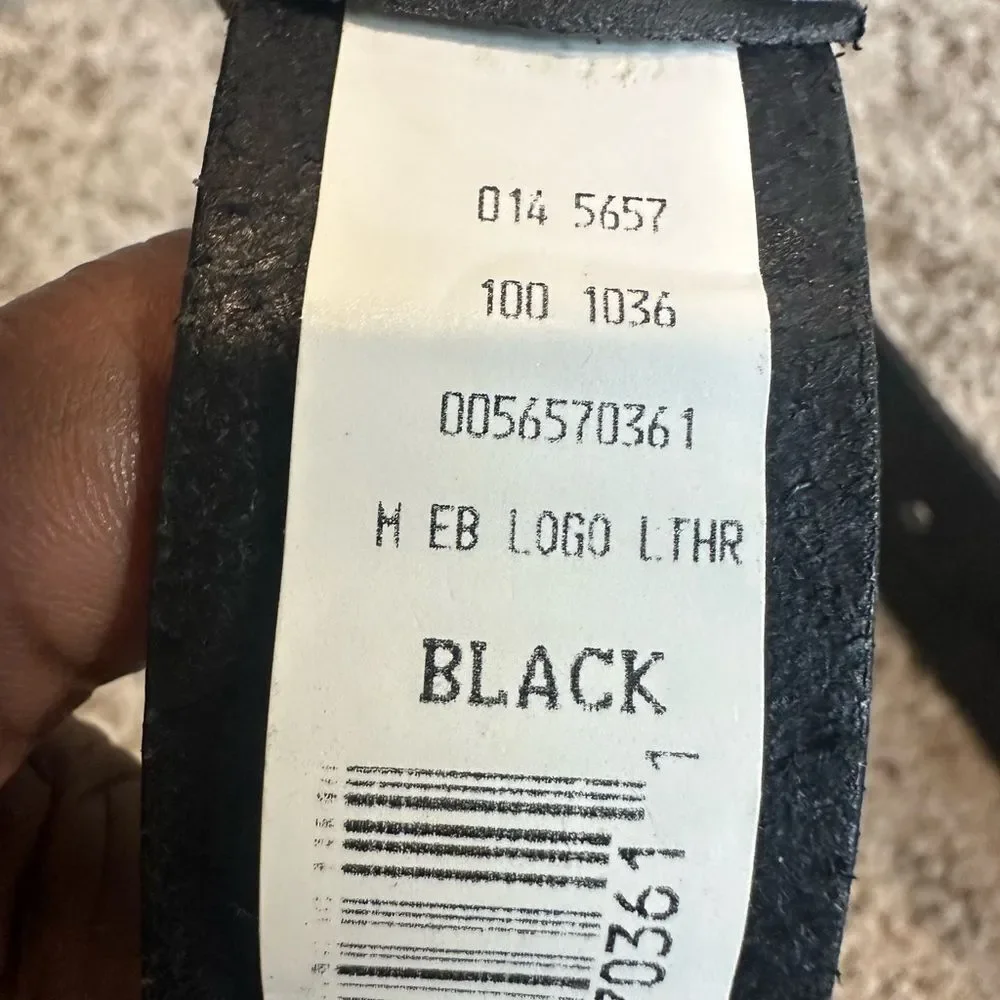 Eddie Bauer Black Smooth Leather Belt 36 New